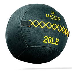 Foto van Matchu sports wall ball 9kg - zwart / geel - ø 36 cm - rubber