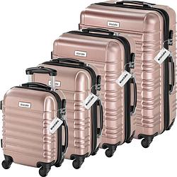 Foto van Tectake® - kofferset mila 4-delig met bagageweegschaal en bagagelabel - rosegold