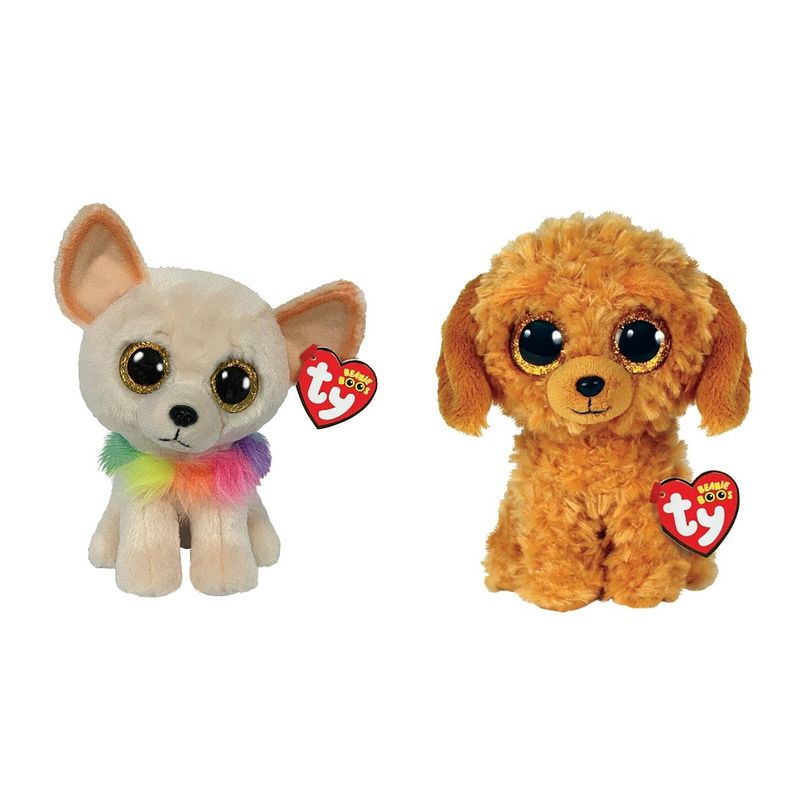 Foto van Ty - knuffel - beanie boo'ss - chewey chihuahua & golden doodle dog