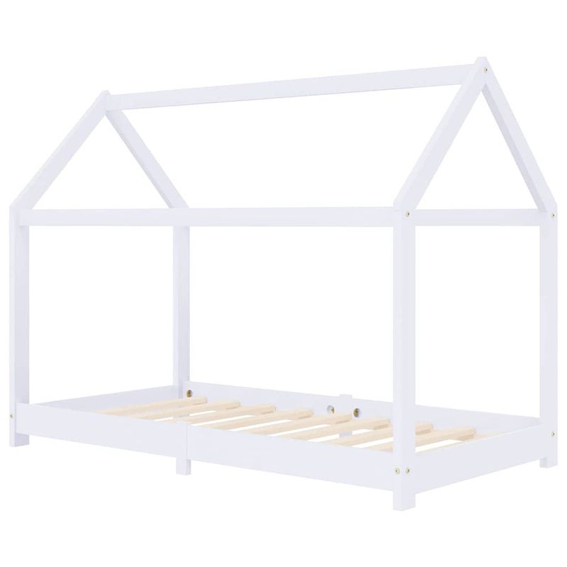 Foto van Vidaxl kinderbedframe massief grenenhout wit 70x140 cm