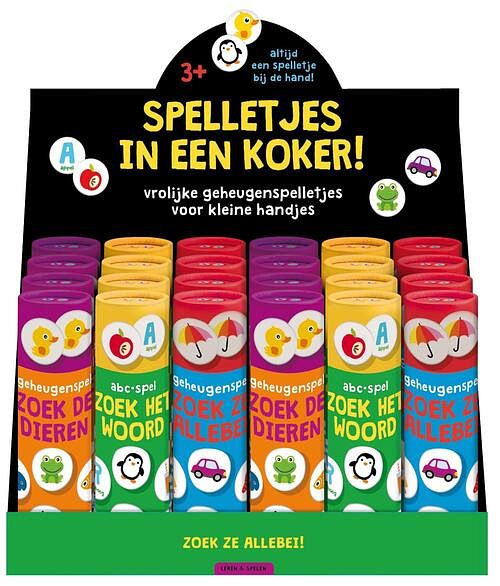 Foto van Display spelletjes in kokers - 3t x 8 ex. - pakket (9789464081657)