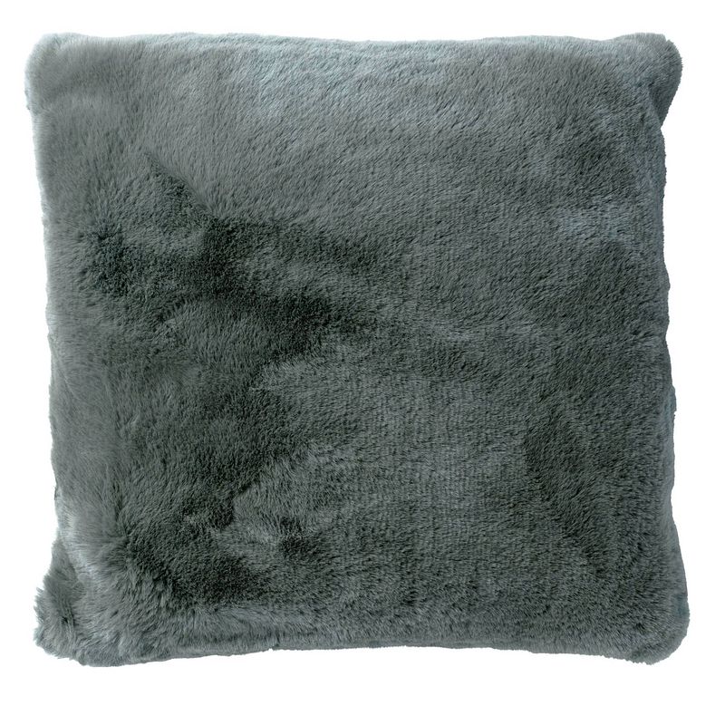 Foto van Dutch decor zaya - kussenhoes unikleur charcoal grey 45x45 cm - grijs - grijs