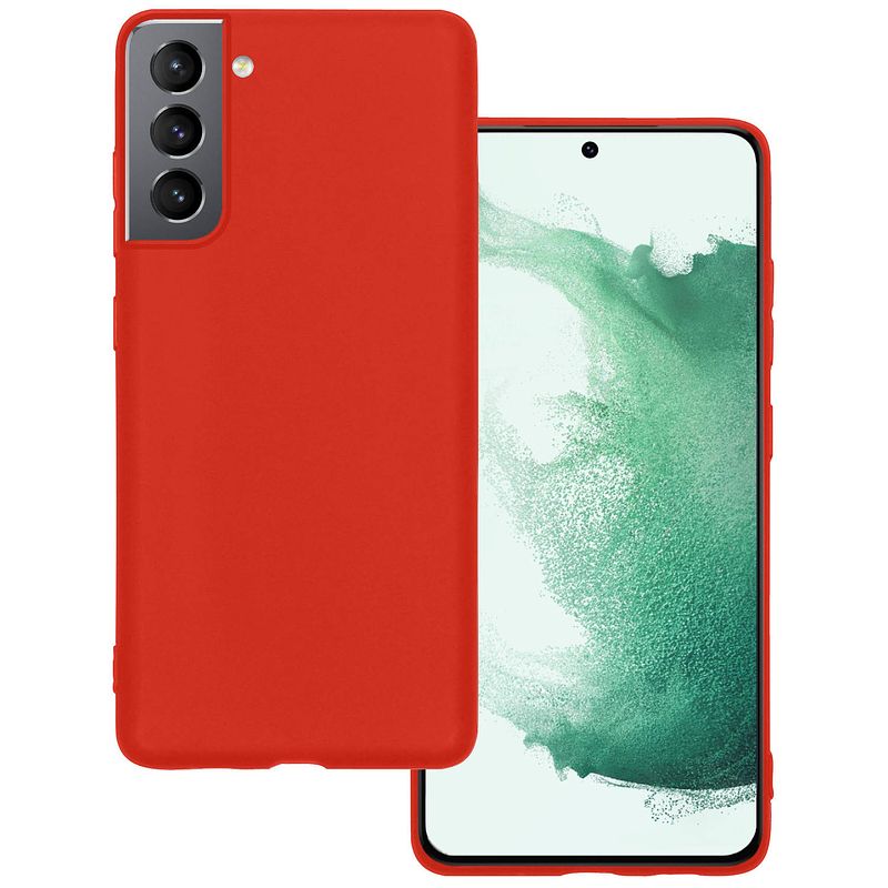 Foto van Basey samsung galaxy s22 plus hoesje siliconen hoes case cover samsung galaxy s22 plus-rood