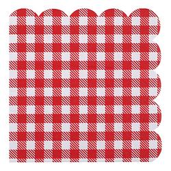 Foto van Boerenbont oktoberfest thema servetten - 20x stuks - 16 x 16 cm - gingham/vichy print - feestservetten