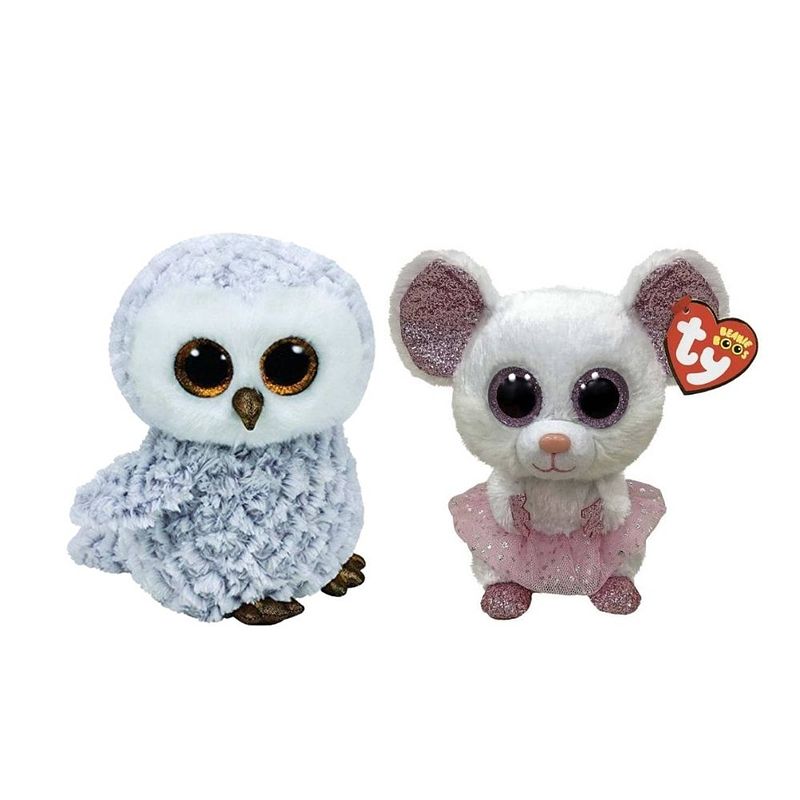 Foto van Ty - knuffel - beanie boo's - owlette owl & nina mouse