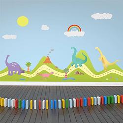 Foto van Walplus kids decoratie sticker - heuvel met dino's