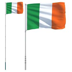 Foto van Vidaxl vlag met vlaggenmast ierland 5,55 m aluminium