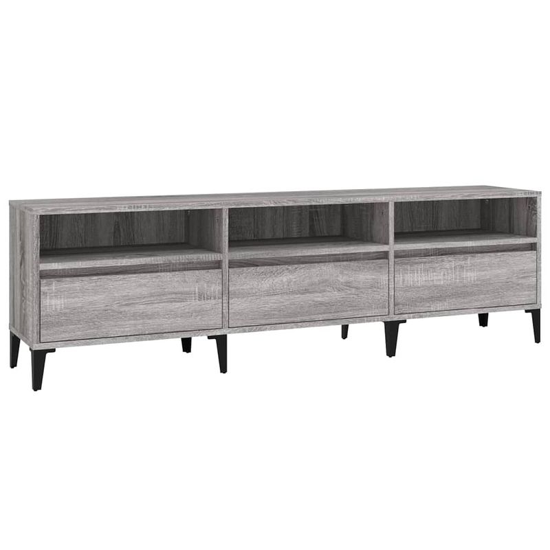 Foto van The living store tv-kast industrial - grijs sonoma eiken - 150 x 30 x 44.5 cm - opbergruimte