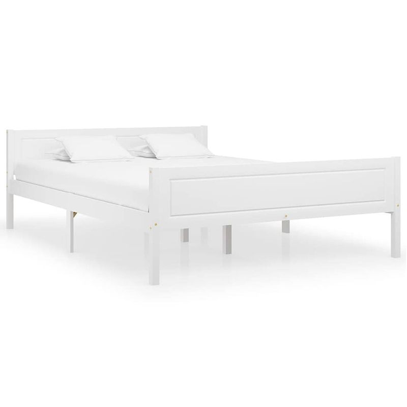 Foto van Vidaxl bedframe massief grenenhout wit 160x200 cm