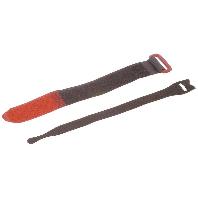 Foto van Helukabel 360x25 klittenband kabelbinder (l x b) 360 mm x 25 mm rood, zwart 10 stuk(s)