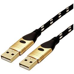 Foto van Roline usb-kabel usb 2.0 usb-a stekker 3.00 m zwart, goud afgeschermd 11.02.8913