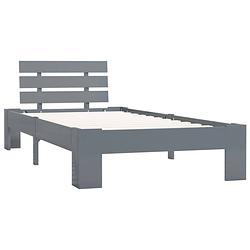 Foto van The living store bedframe grenenhout - grijs - 213x95x66 cm - geschikt voor 90x200 cm matras