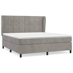 Foto van The living store boxspringbed - comfort - bed - 203 x 183 x 118/128 cm - fluweel - middelharde ondersteuning -