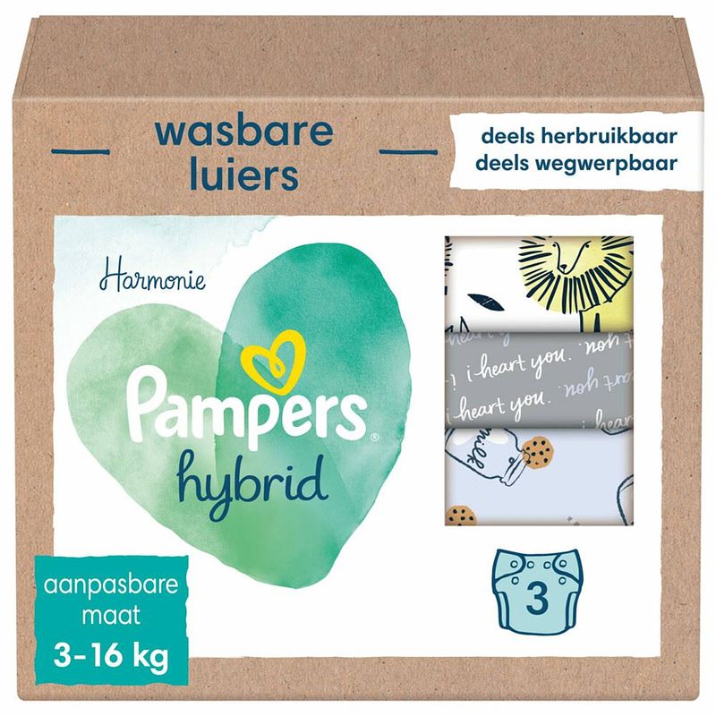 Foto van Pampers harmonie hybrid wasbare luiers - set van 3 wasbare luiers