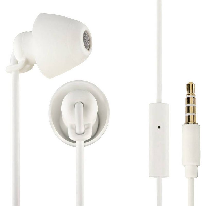 Foto van Thomson ear3008w piccolino in ear oordopjes kabel wit noise cancelling headset, volumeregeling