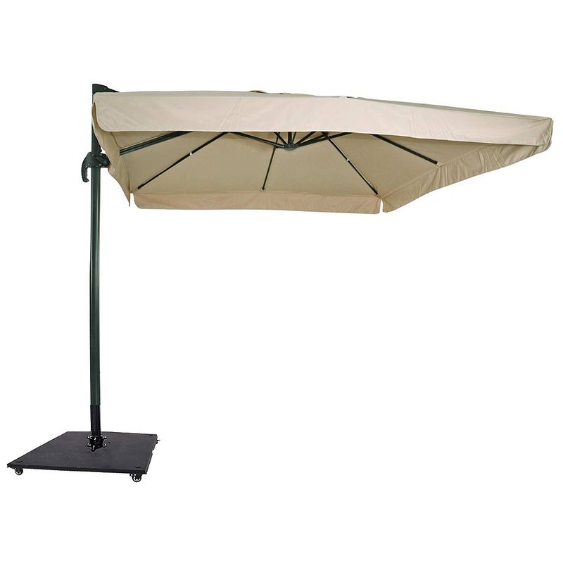 Foto van Zweefparasol virgo ecru 300 x 300 cm - inclusief zware parasolvoet