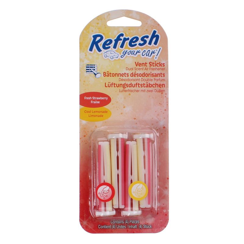 Foto van Refresh your car luchtverfrisser geursticks strawberry 4 stuks