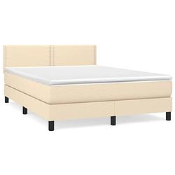 Foto van The living store boxspring - crème - 203 x 144 x 78/88 cm - pocketvering