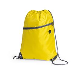 Foto van Sport gymtas/rugtas/draagtas geel met rijgkoord 34 x 44 cm van polyester - gymtasje - zwemtasje