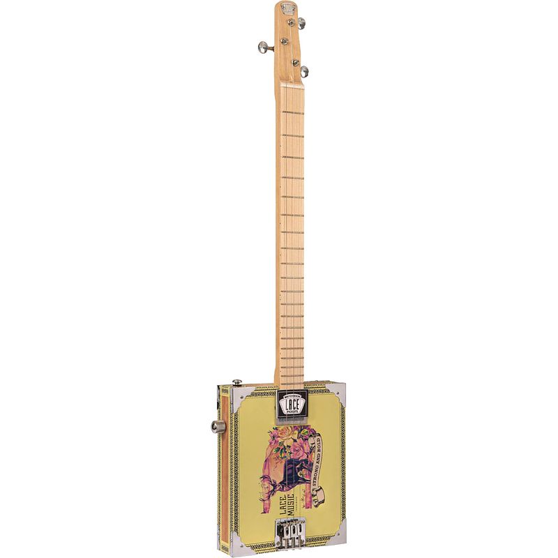 Foto van Lace cigar box guitar deer crossing 3-string 3-snarige elektrische gitaar