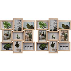 Foto van 2x stuks multi fotolijst hout met 9 lijstjes geschikt voor een foto van 10 x 15 cm - fotolijsten