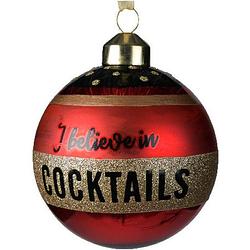 Foto van 3x rode glazen kerstballen i believe in cocktails 8 cm - kerstbal