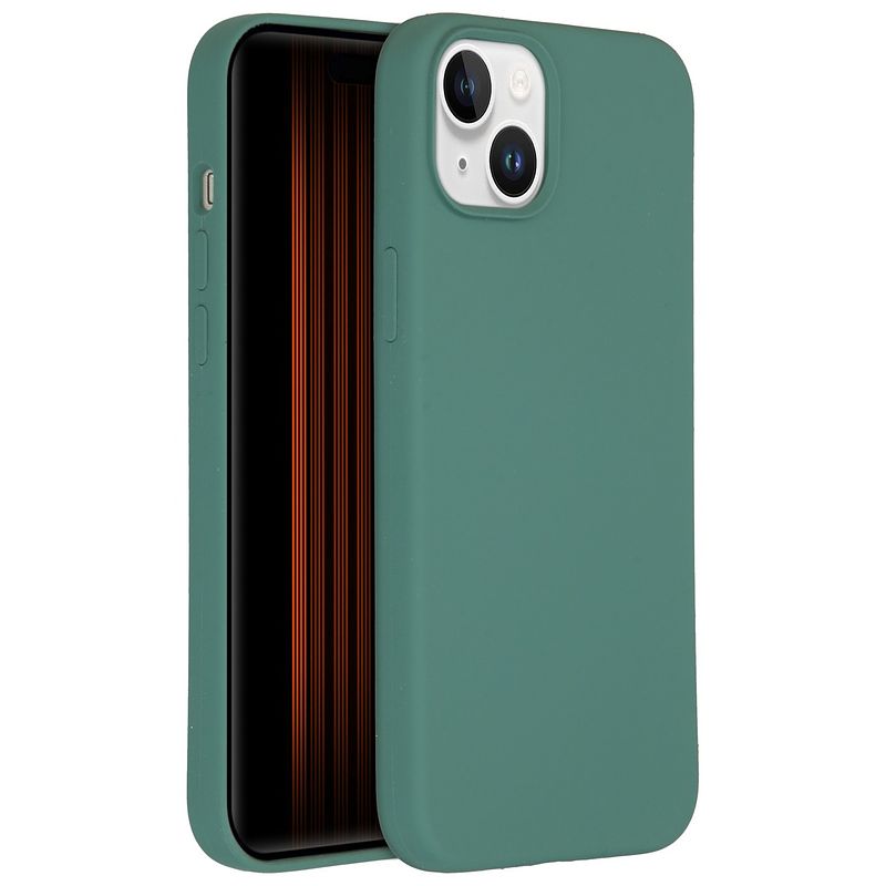 Foto van Accezz liquid silicone backcover iphone 15 plus telefoonhoesje groen