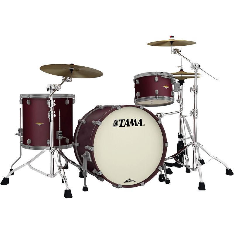 Foto van Tama ma32czus-fbm starclassic maple flat burgundy metallic 3d. shellset smoked black nickel