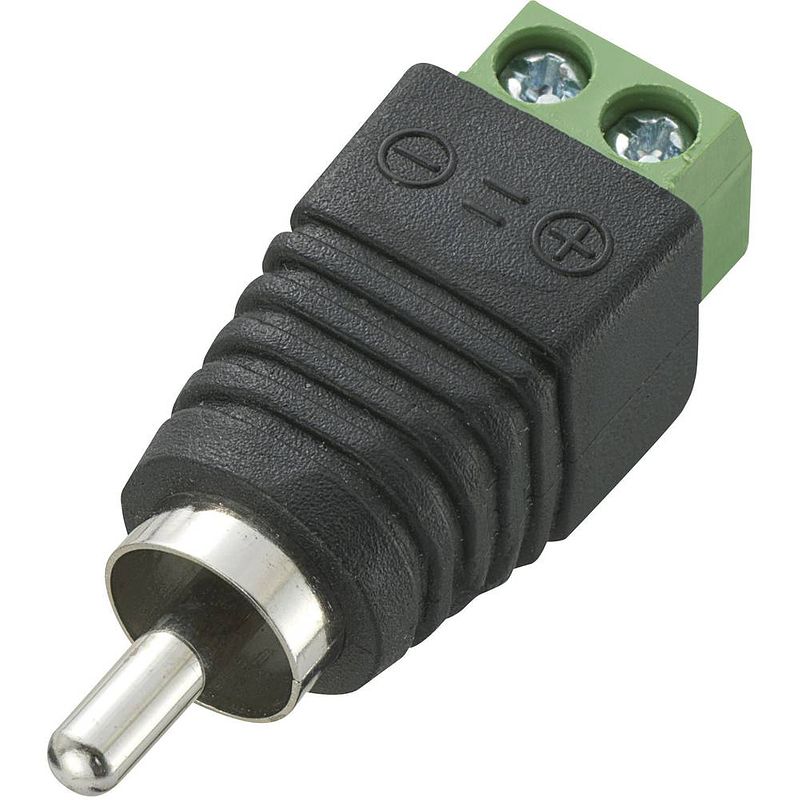 Foto van Tru components 735875 cinch-connector stekker, recht aantal polen: 2 zwart 1 stuk(s)