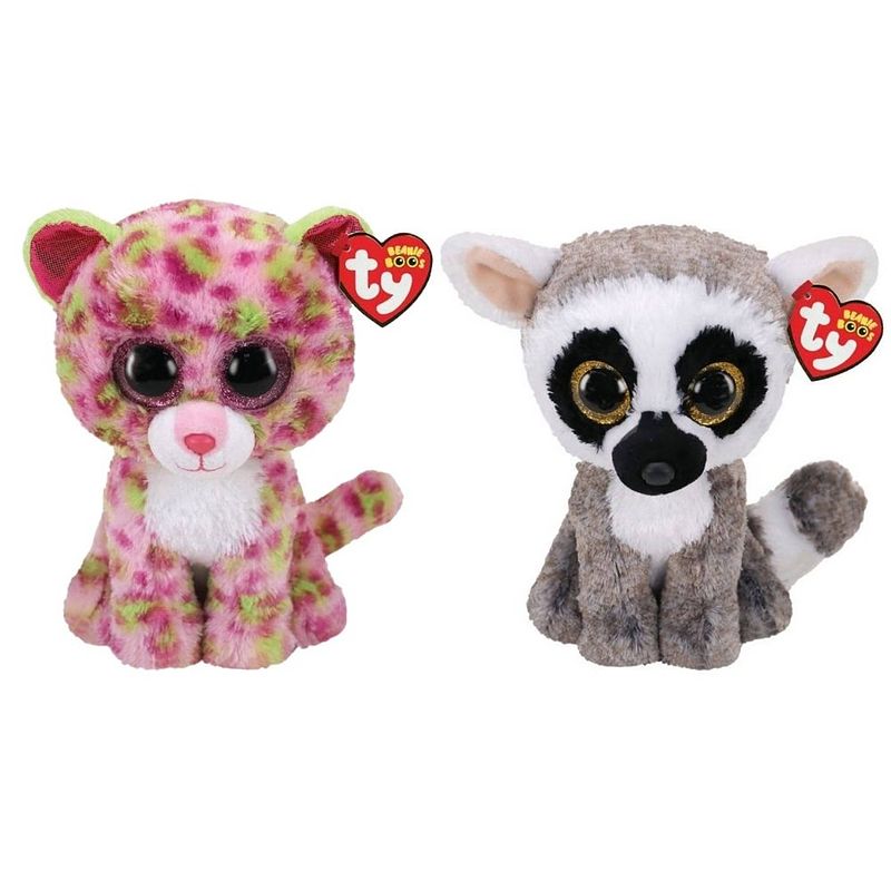 Foto van Ty - knuffel - beanie buddy - lainey leopard & linus lemur