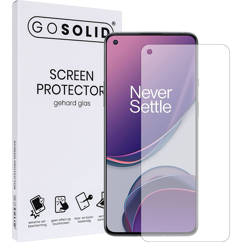 Foto van Go solid! screenprotector voor oneplus 8t 5g gehard glas