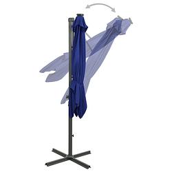 Foto van The living store tuinparasol - led-verlichting - 300 x 238 cm - azuurblauw