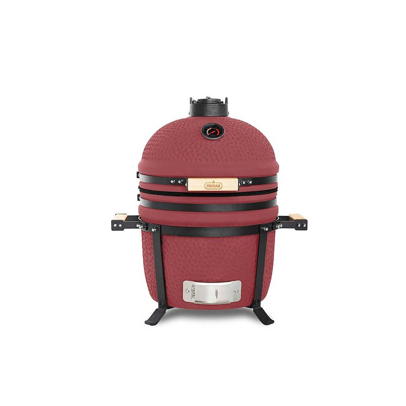 Foto van Buccan bbq - kamado barbecue - sunbury smokey egg - table grill 15""- limited edition - rood