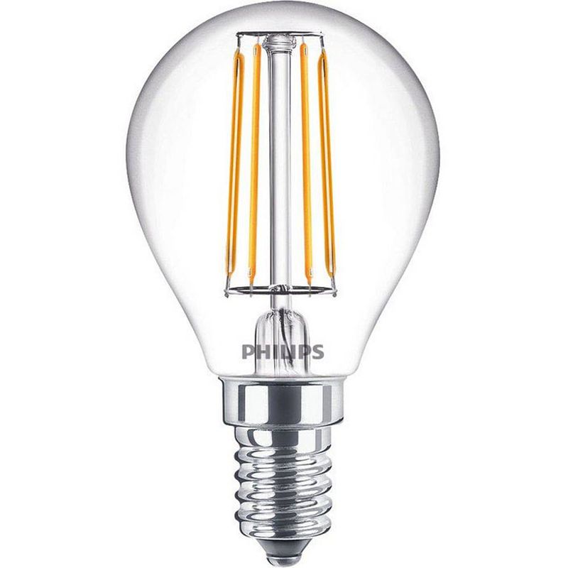 Foto van Philips lighting 80971600 led-lamp energielabel f (a - g) e14 peer 4.3 w = 40 w warmwit (ø x l) 45 mm x 82 mm 1 stuk(s)