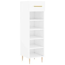 Foto van The living store schoenenkast - elegant - 30x35x105 cm - hoogglans wit