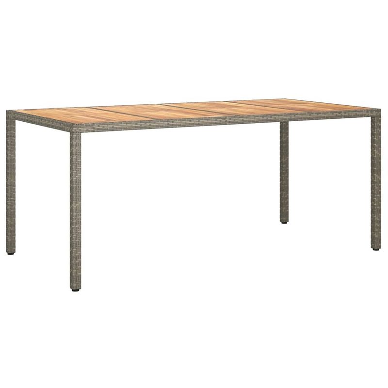 Foto van Vidaxl tuintafel 190x90x75 cm poly rattan en acaciahout grijs