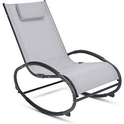 Foto van Maxxgarden schommelstoel - ligbed voor tuin - aluminium - grijs - 148x63x85 cm