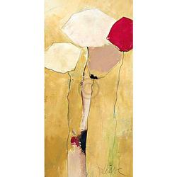 Foto van Anne l. strunk - white flowers with red 2 kunstdruk 50x100cm