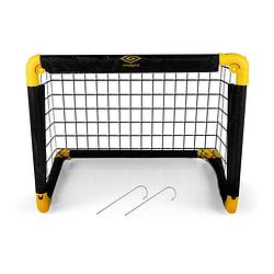 Foto van Umbro voetbaldoel - opvouwbare voetbalgoal - 50 x 44 x 44 cm - zwart/geel
