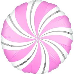 Foto van Anagram folieballon candy swirls 30 cm roze/wit