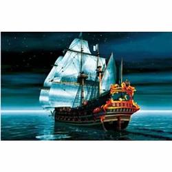 Foto van Vse diamond painting voor volwassenen piratenschip 30 x 40 cm met vierkante steentjes - volledig pakket - m2266-2