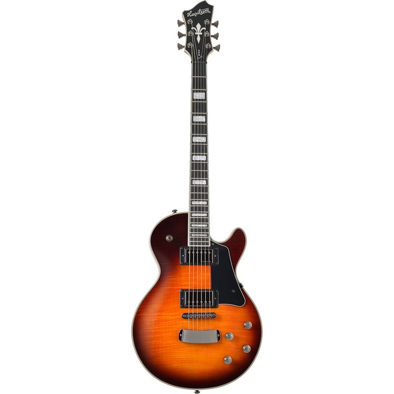 Foto van Hagstrom super swede ltd tiger burst elektrische gitaar