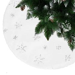 Foto van Kerstboomrok kerstboomkleed kerstboomversiering 55 cm wit