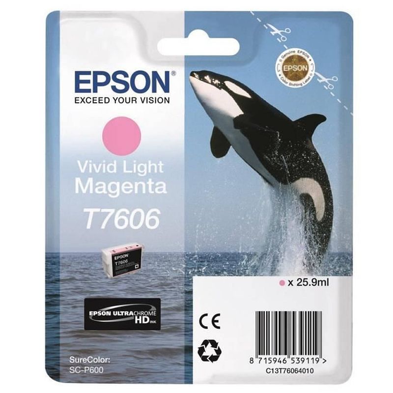 Foto van Epson vivid magenta light t7606 orcano-cartridge