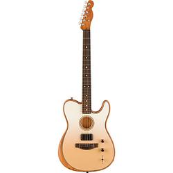 Foto van Fender finneas signature acoustasonic player telecaster cappuccino fade met deluxe gigbag