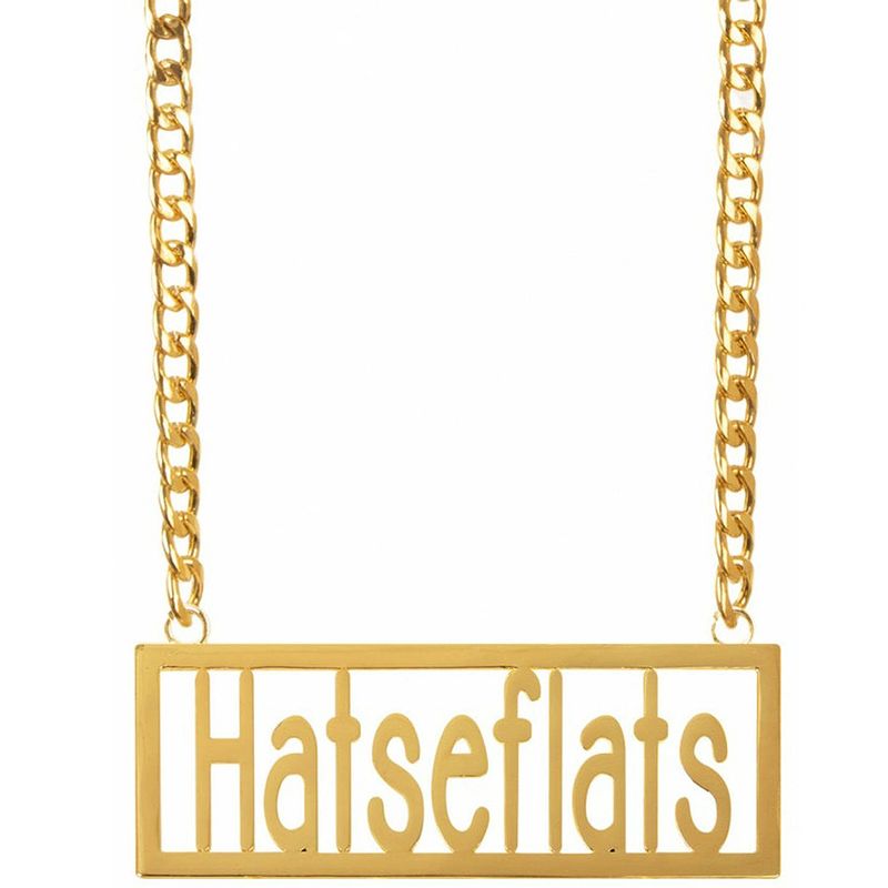 Foto van Verkleed sieraden ketting - thema hatseflats - feestartikelen - goudkleurig - verkleedsieraden