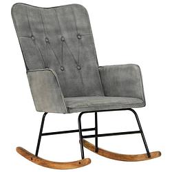 Foto van Vidaxl schommelstoel in vintage stijl canvas grijs