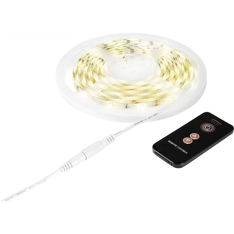 Foto van Sygonix flex-stripe sy-5136956 led-strip basisset met connector (male) 230 v 5 m warmwit