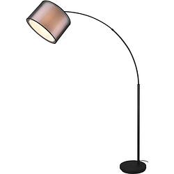 Foto van Led vloerlamp - vloerverlichting - trion bidon - e27 fitting - 1-lichts - rond - mat zwart - aluminium - tot 10w