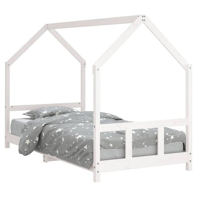 Foto van Vidaxl kinderbedframe 90x200 cm massief grenenhout wit